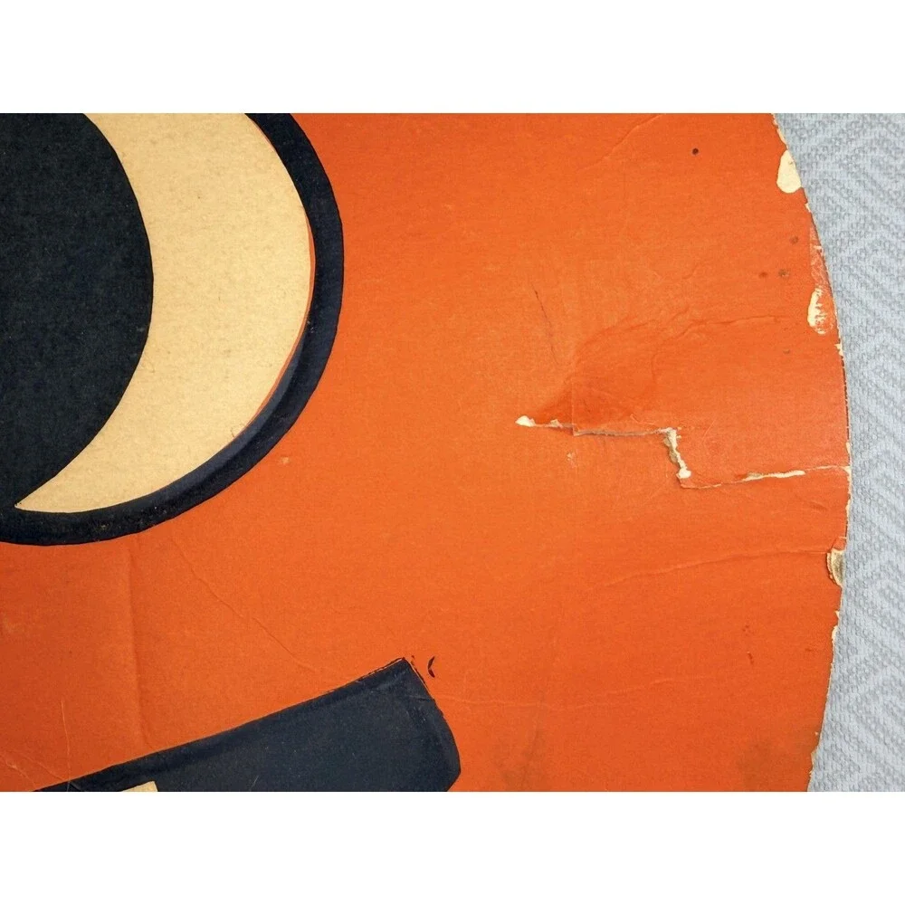 Vintage Halloween HE Luhrs Jack-O-Lantern Pressed Cardboard Die-Cut Decoratio
